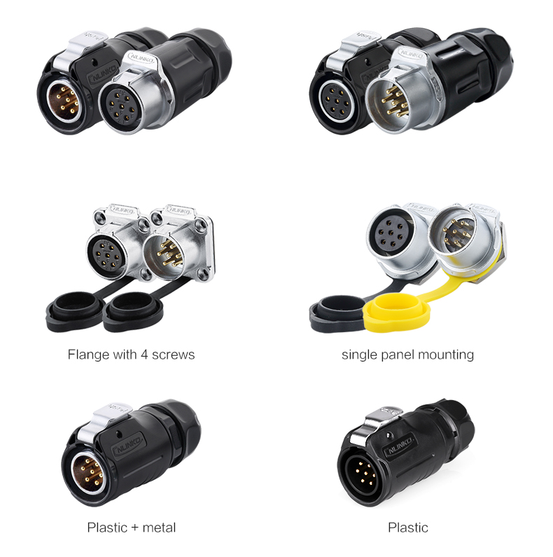CNLINKO M20 7 Pin Male Female Electrical Plug Waterproof Multi Core Cable Connector 7 Pin