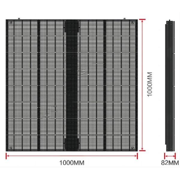 Outdoor Waterproof Fixed Transparent LED Display Screen 1x1m LED Panel 1