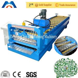 China 5.5 Kw Metal Wall Panel Roll Forming Machine C r 12 Cutting Blade with Hydraulic Cutting on sale