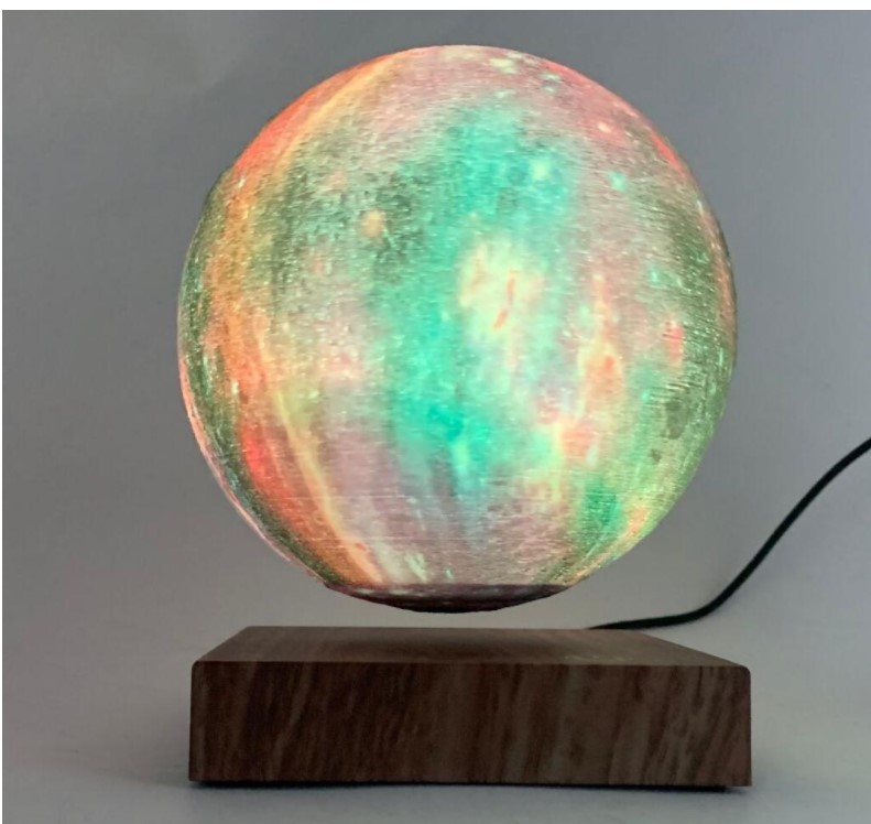 PA-1019 magnetic floating levitation starry corolful change moon lamp 6INCH
