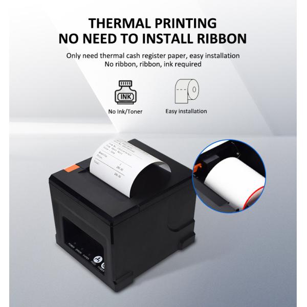 Auto Cutting 3inch 80mm Receipt And Bill Barcode Thermal Printer For Pos System