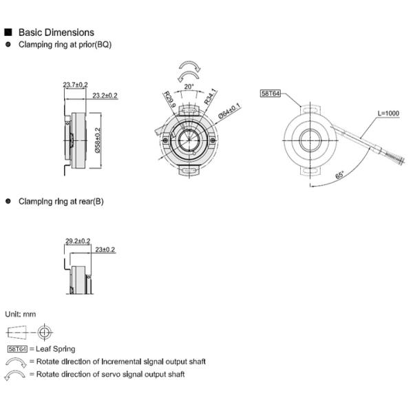 Huge Aperture Servo Motor Rotary Encoder K58 Incremental Hollow Shaft 22mm 28800 Ppr