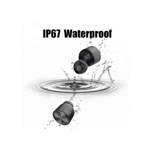 Black Wireless Noise Cancelling Earphones , Noise Reduction Bluetooth Earbuds