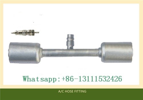 Through pipe with Al jacket R134a High& Low Pressure valve air conditioning Hose fitting