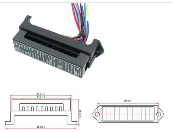 2 Input 6 Output Car Blade Fuse Blocks ATO Inline 12V Fuse Holder With Wire
