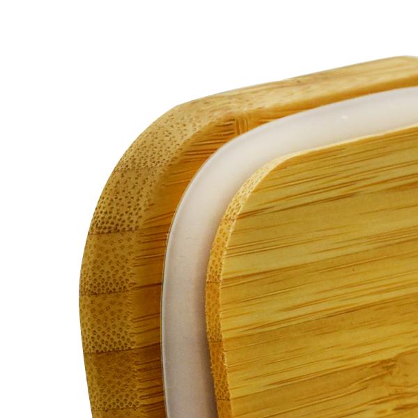 Large Borosilicate Glass Food Storage Jar Stackable Bamboo Lid Glass Storage Tank