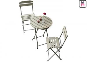 Buy cheap Plastic Wood Folding Patio Dining Table And Chairs , All Weather Garden Furniture product
