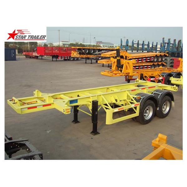 Container Transport Tri Axle Skeletal Trailer , Red Multi Function Skeletal Trailer