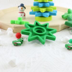 Babe Soft Silicone Stacking Rings Blocks With Christmas Tree Shape