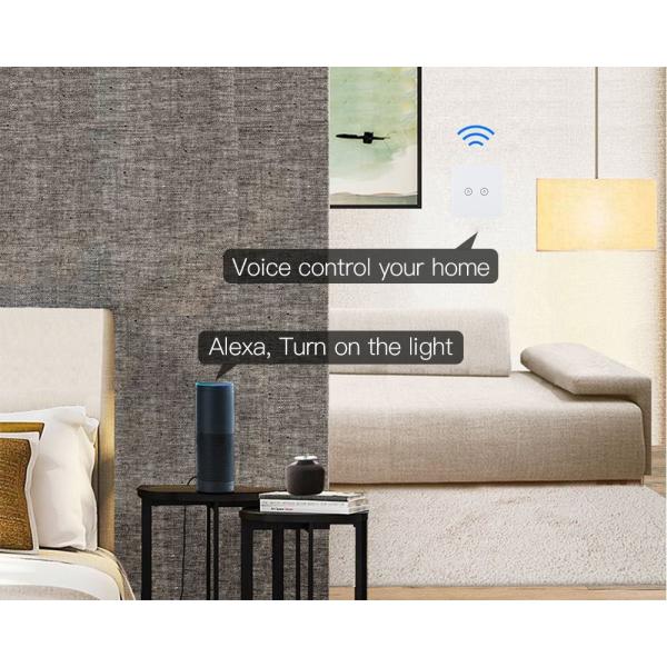 EU 2gang WIFI Smart Wall Light Switch Crystal Tempered Glass And ABS Plastic Material