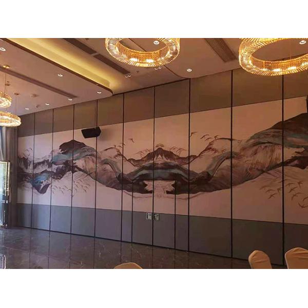 80mm Full Wall Room Dividers Sliding Folding Partition With Pattern