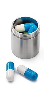 Micro Keychain Pill Holder.TISUR Titanium Pill Case Waterproof Pill Fob