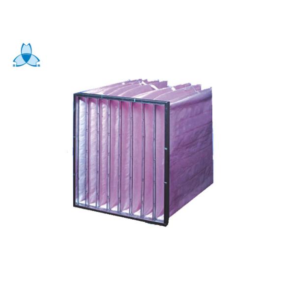 Pink F7 Air Filter Aluminum Alloy Frame , 6 Pockets Air Handler Filters