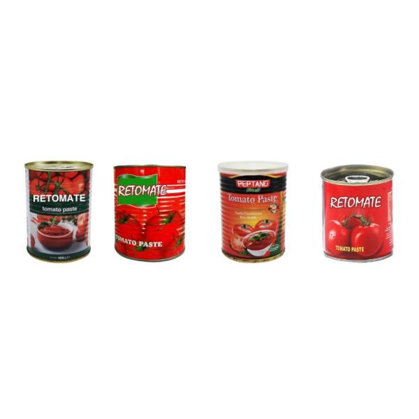 OEM 198g Tinned Tomato Paste , Red Tomato Paste With Easy Open Lid