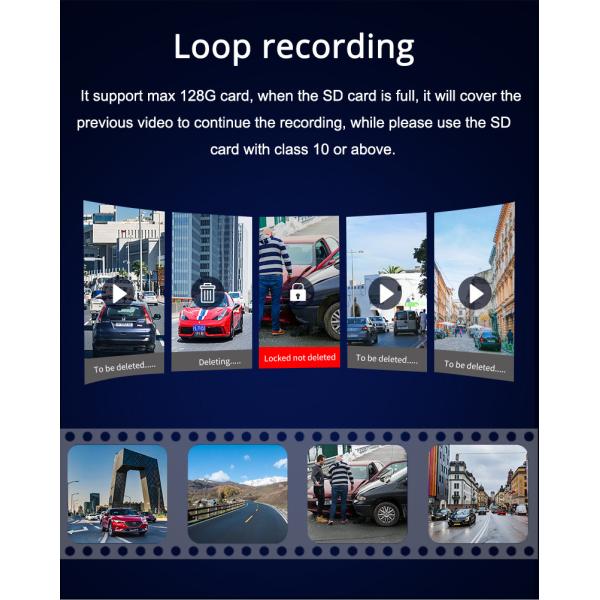 AHD1080P Android Wireless Carplay Rear View Mirror DVR WIFI GPS 3 Cams