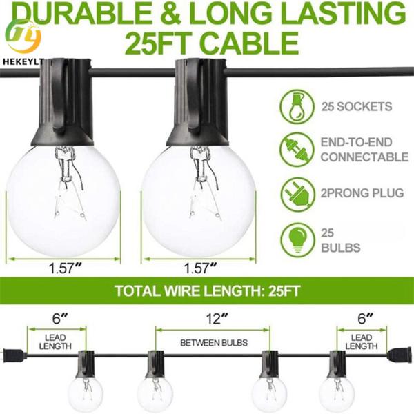 Outdoor Waterproof LED Commercial Light Solar Powered Globe String Light