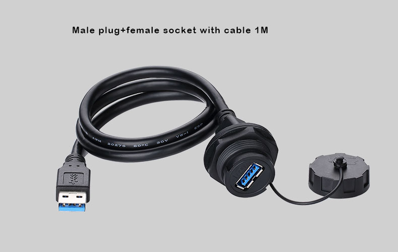CNLINKO Usb Male-male Circular Waterproof Usb Connector Ip68 Data Xlr Connector Panel Mount 4 Pin Female Micro Usb Female Socket