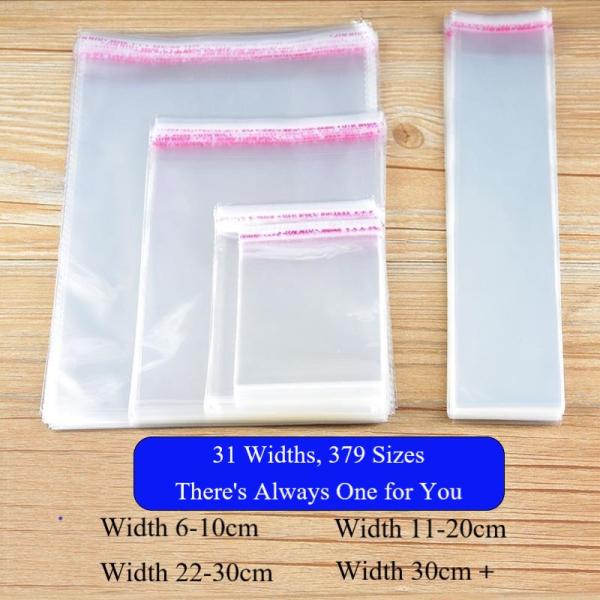 Width 10cm Transparent Cellophane Clear Polybag Opp Plastic Self Adhesive Clear Opp Bopp Bag
