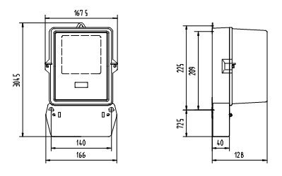 CT Connecting Front Board Installed Three Phase Energy Meter Electromechanical