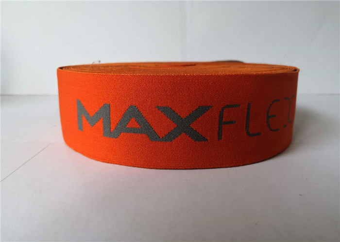 Buy cheap 5 Cm Gray On Orange Jacquard Elastic Webbing product