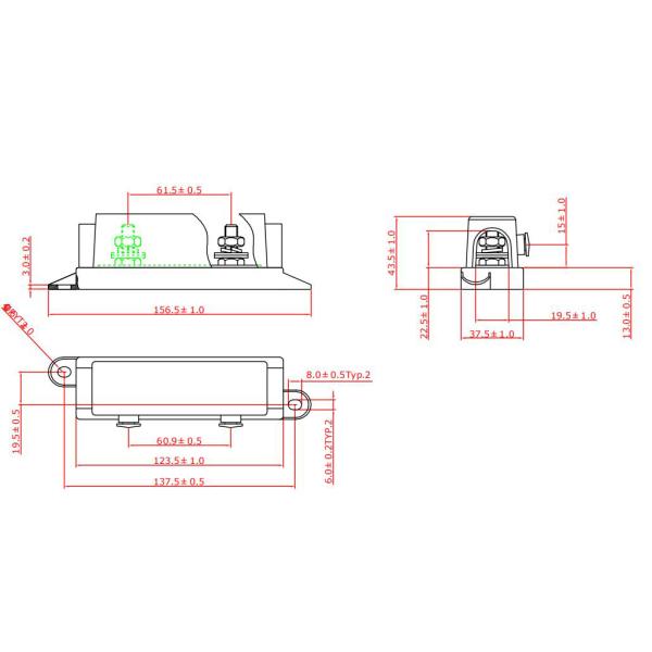 Copper Plated 300A Fuse Blocks ANL Bolt Fuse Holder With Backup