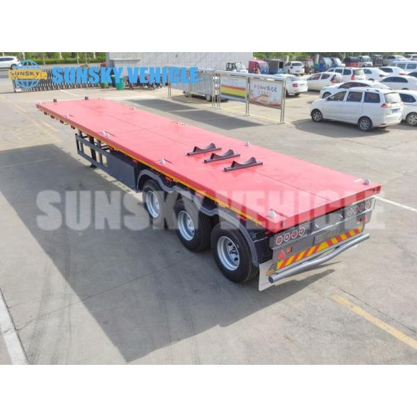 Tri-Axle Flat Deck Trailer 3 Axle 40 Ft Flatbed Trailer Flatbed Semi Trailer
