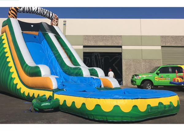 Quality Outdoor Summer Cool Inflatable Water Slide And Pool 9Mx 3M X 5M Easy Installation for sale