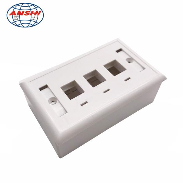 Professional 120 Type Network Cable Faceplate 1 Port Surface Mount Box White / Ivory