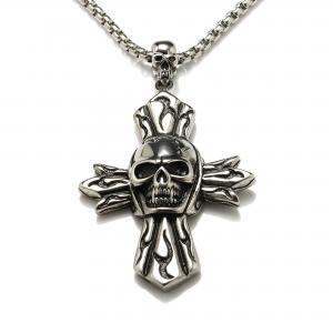 China Hot sale big cross stainless steel necklace men body jewelry necklace on sale