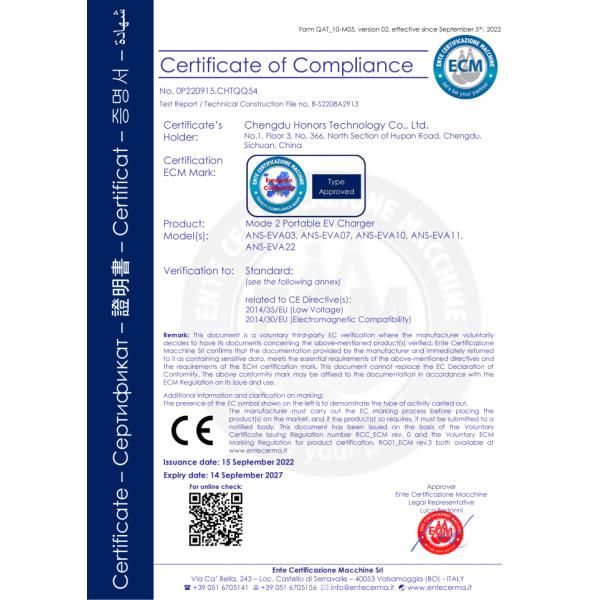 16A Single Phase Type 2 Home Charger AC Adjustable Amperes