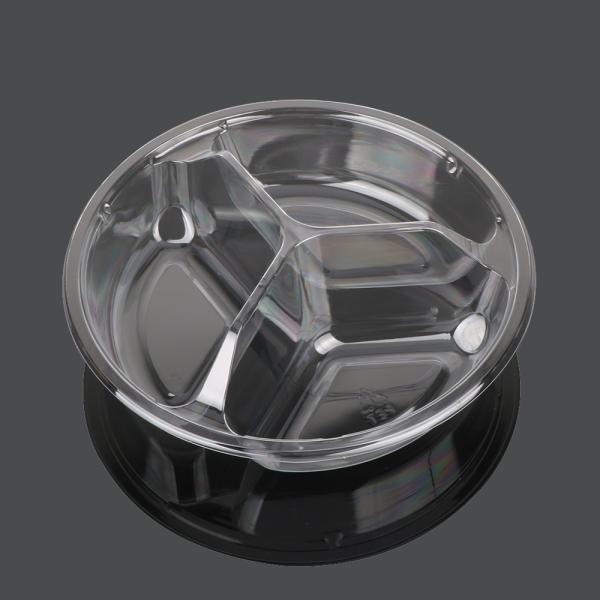 Round Covered 18.5*18.5*5.5cm Plastic Food Tray Packaging