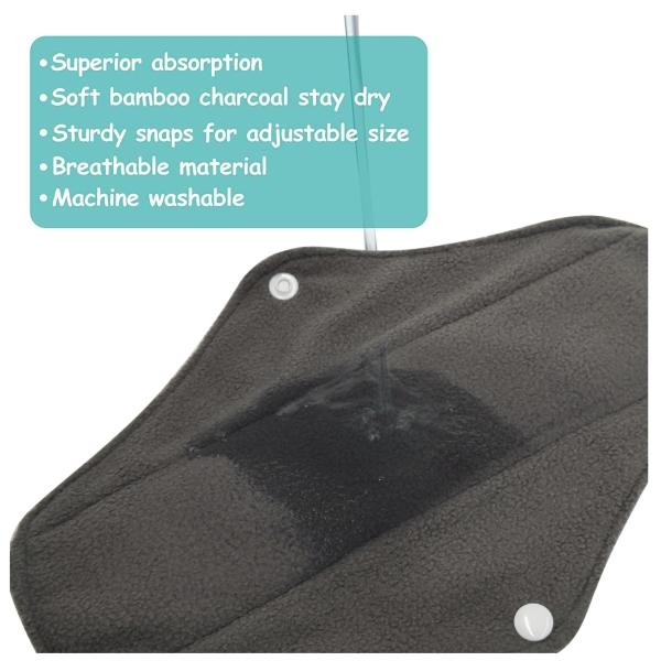 Heavy Flow Eco Friendly Reusable Sanitary Pads Fibre Sanitary Bamboo Cloth Pads High Absorbency