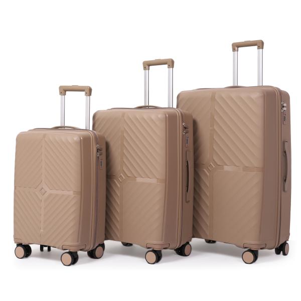 School Large Capacity 8-Wheel Spinner Trolley Cases Durable Versatile PP Eco-Friendly Light Travel Luggage Sets TSA Modern Stylish