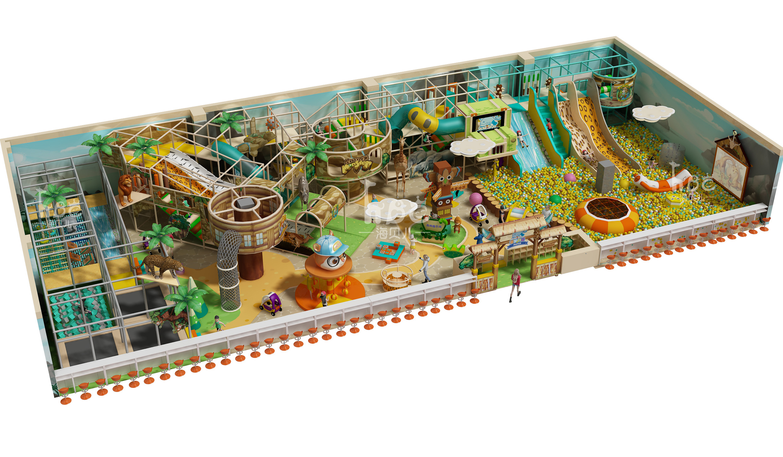 Custom Indoor Play Structure for Preschools and Amusement Parks
