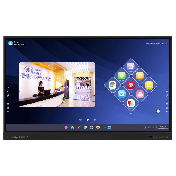 6ms Opening Time Interactive Flat Panel with 2mm Accuracy and 1200:1 Contrast