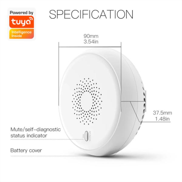 Plastic Cover Smart Alarm Smoke Zigbee Detector Tuya App Control Household Sensor