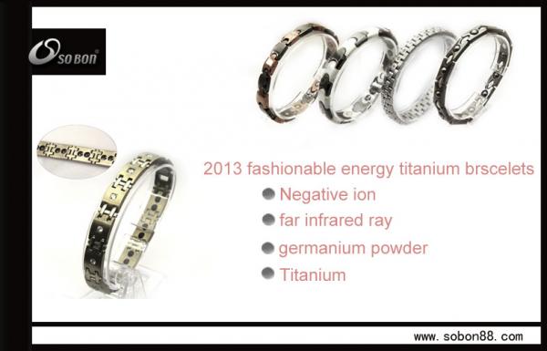Quality Good for body health power magnetic titanium bracelet with germanium titanium for sale