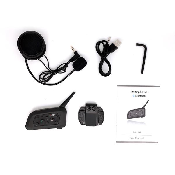 550m Battery Capacity Wireless Motorcycle Intercom 6 Riders 2 Hours Charging Time