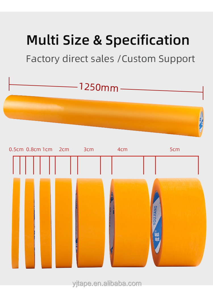 Automotive Painting Shield Protection Washi Masking Paper Tape with Custom Thickness