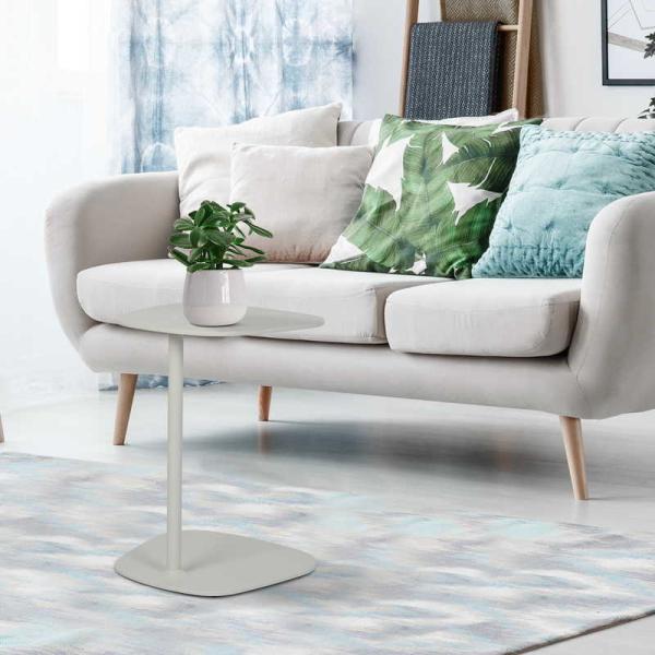 Tomile White 21.62 inch Height Livingroom End Table 55lb For Laptop C Shaped