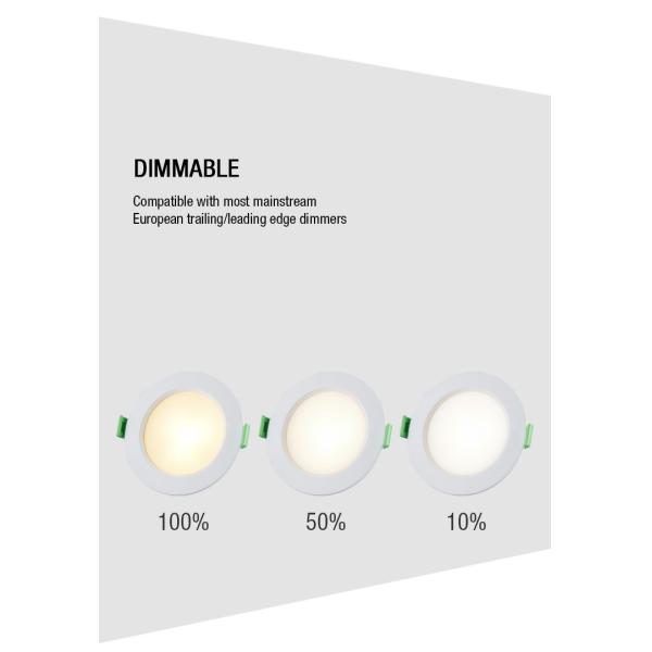 Dimmable 9W CCT Downlight LED , IP44 Waterproof Recessed Down Light
