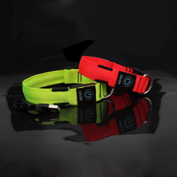 Pet LED Dog Collar Light Premium Waterproof Adjustable Luminous Training Nylon Printed