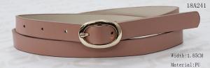 Nude Womens Chunky Brown Belt With Oval Shape Gold Buckle In 1.8cm
