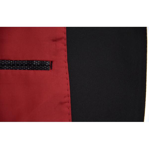 Polyester Mens Tuxedo Suit Blazer Black T/R Fabric Breathable OEM Service