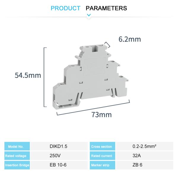 JDIKD 1.5 Universal General Feed Through Terminal Block Low Voltage Multi Three Level