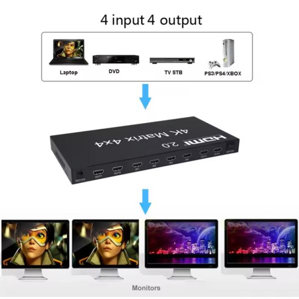 hdmi 4x4 hdmi1 4 matrix switcher 4x2 4k hdr hdmi hdcp 2.2 matrix switcher