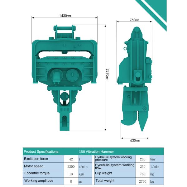Hitachi Excavator Vibratory Pile Driver Powered By Parker Motor And SKF VA405 Bearings