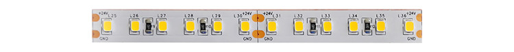 Cuttable Single Color LED Strip Light Tape Outdoor Double Row 24V Warm White Cool White