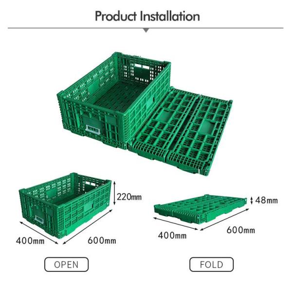 Perforated Collapsible Plastic Crates With Lids Blue Foldable