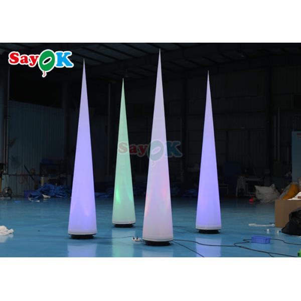 5m Inflatable Lighting Decoration Cone Red Light Post For Party Wedding Event
